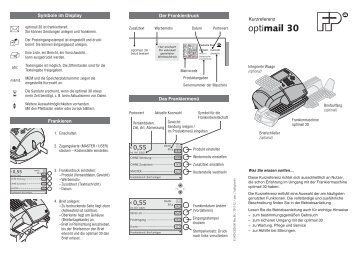 Frankiermaschine OptiMail 30 Kurzanleitung