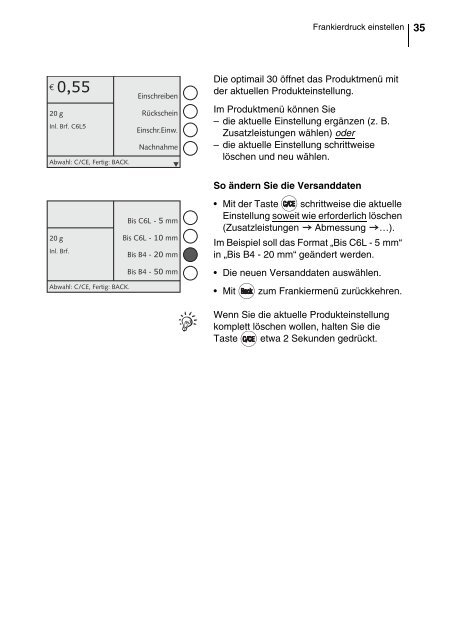 Frankiermaschine optimail 30 - Okapost GmbH