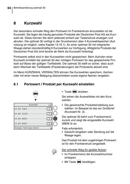 Frankiermaschine optimail 30 - Okapost GmbH