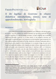 Fausto PAGNOTTA, Il De legibus di Cicerone in chiave ... - Tulliana