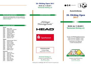 20. Olchinger Open 2011 - Tennisclub Olching e.V.