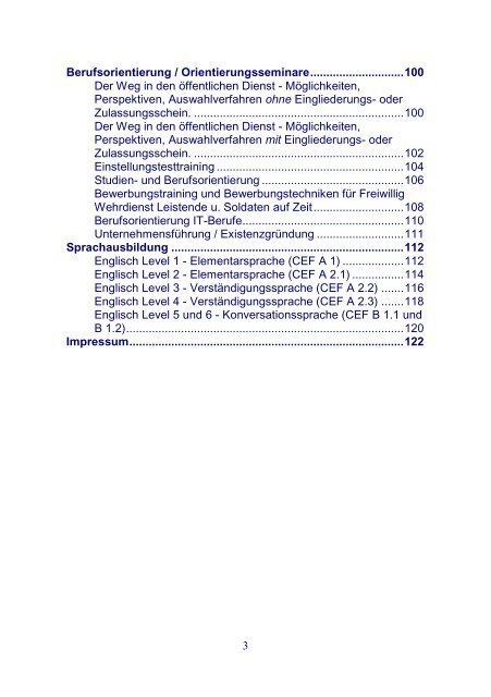 Interne Maßnahmen Berufsförderungsdienst Erfurt 2013 - Bundeswehr