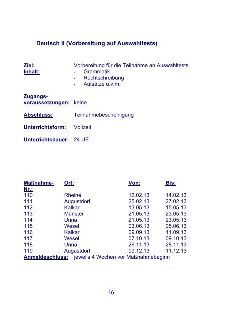 Interne Maßnahmen Berufsförderungsdienst Münster ... - Bundeswehr