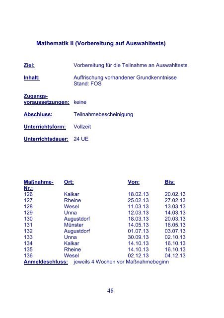 Interne Maßnahmen Berufsförderungsdienst Münster ... - Bundeswehr