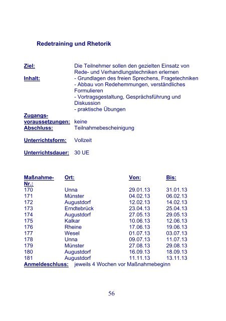 Interne Maßnahmen Berufsförderungsdienst Münster ... - Bundeswehr