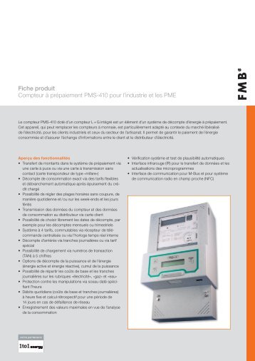 Compteur à prépaiement PMS-410 pour l'industrie - BKW