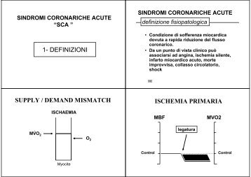 1- DEFINIZIONI SUPPLY / DEMAND MISMATCH ISCHEMIA PRIMARIA