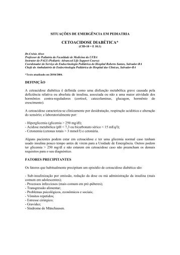 CETOACIDOSE DIABÉTICA* - Faculdade de Medicina da Bahia