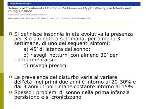 Scarica la Relazione - Fondazione Disturbi del Sonno