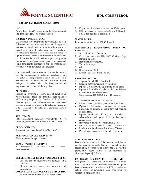 POINTE SCIENTIFIC - Grupo Moscaro, SA de CV