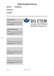 Gefährdungsbeurteilung - Textilpflege