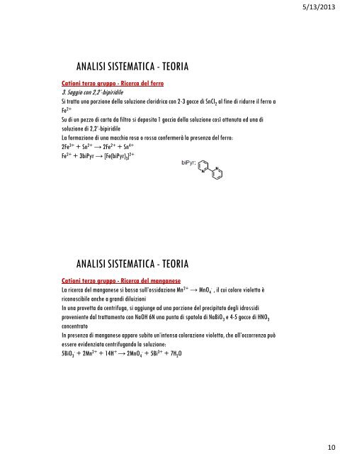 ANALISI DEI MEDICINALI I - Farmacia