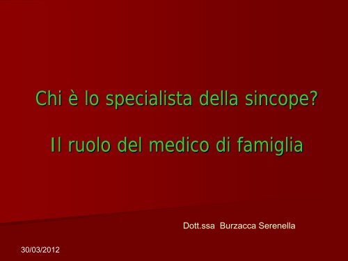 Chi è lo specialista della sincope? Il ruolo del medico di famiglia