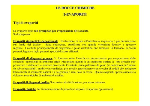 Le rocce sedimentarie