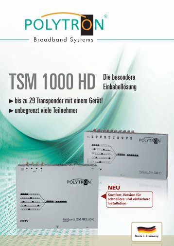 Datenblatt Polytron TSM-1000 HD / HD-C / HD-CF