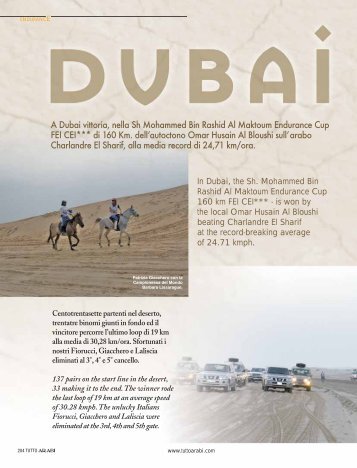 A Dubai vittoria, nella Sh Mohammed Bin Rashid Al ... - tutto arabi