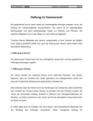 Haftung im Vereinsrecht