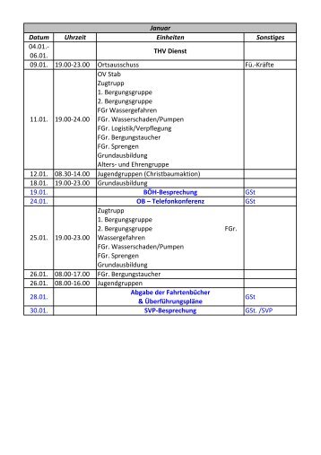 Dienstplan 2013 als PDF - (THW) - Ortsverband Forchheim