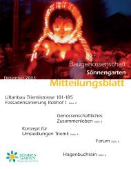 Mitteilungsblatt - Baugenossenschaft Sonnengarten