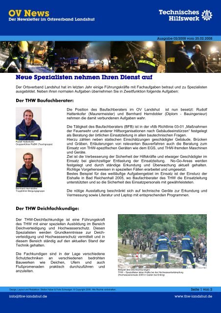 Newsletter 02/08 - THW Ortsverband Landshut
