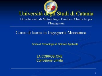 corrosione - dmfci - Università degli Studi di Catania