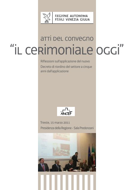 il cerimoniale oggi - ANCEP, Associazione Nazionale Cerimonialisti ...