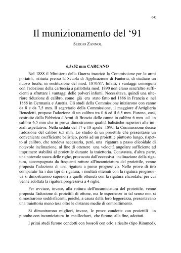 S. ZANNOL, Il munizionamento del '91, pp. 95-128 - Circolo ...