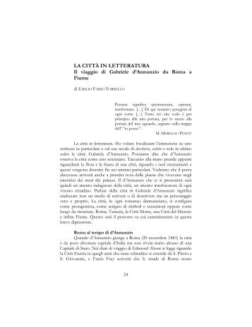 Il viaggio di Gabriele D'Annunzio da Roma a Fiume - EDUCatt