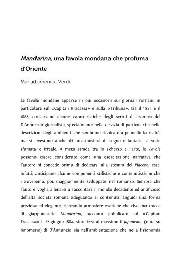 Mandarina, una favola mondana che profuma d'Oriente