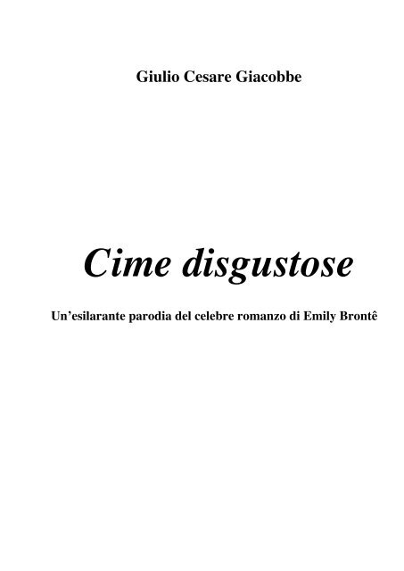 Cime disgustose - Giulio Cesare Giacobbe