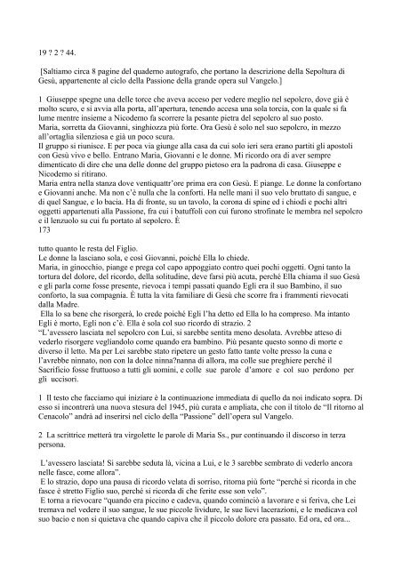 Maria Valtorta, Quaderni 44 estratto.pdf - Parrocchia San Michele ...