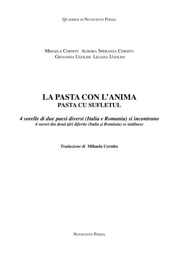 La pasta con L'anima - CETATEA LUI BUCUR * literatură , arte , cărţi