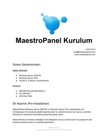 MaestroPanel_Kurulum