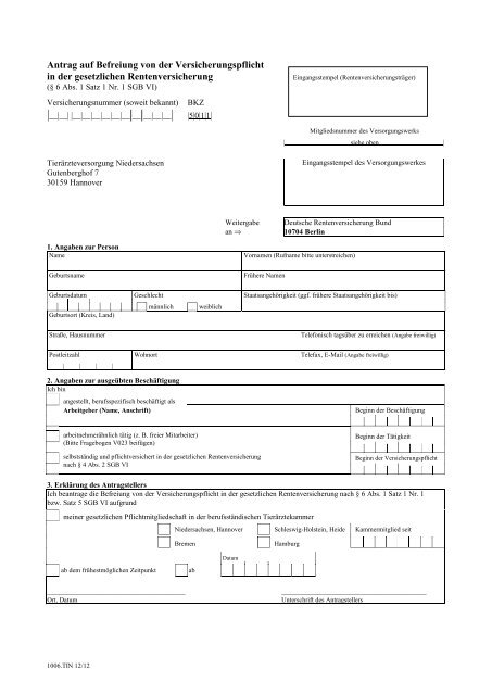 Antrag Auf Befreiung Von Der Ausweispflicht Pdf Antrag auf Befreiung von der Versicherungspflicht in der