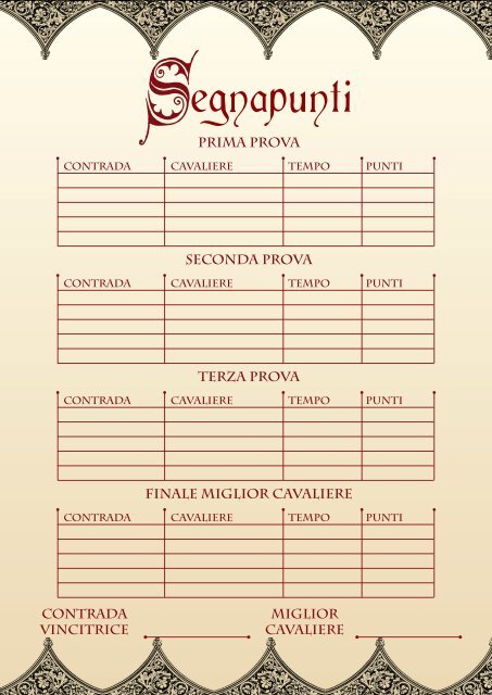 Brochure Palio della Stella - Comune di Sacrofano