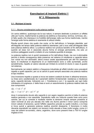 Esercitazioni di Impianti Elettrici 1 N° 3