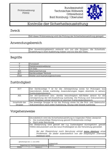 Prüfanweisung PI0002 (PDF) - THW OV Bad Homburg / Oberursel
