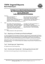 Protokoll zum 2. Bezirksjugendausschuss 2007 - THW-Jugend Bayern
