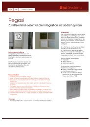 Datenblatt Pegasi Zutrittskontroll-Leser (266 KB) - Bixi Systems AG