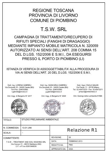 T.S.W. SRL - Provincia di Livorno