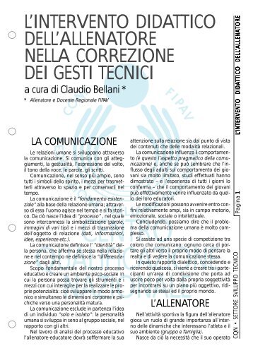 L'Intervento Didattico dell'Allenatore