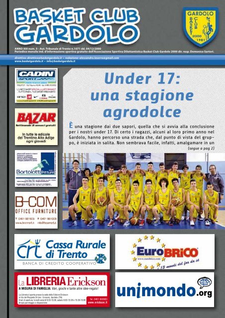 Giornalino – Aprile 2013 - Basket Gardolo