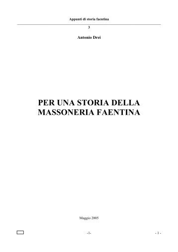 per una storia della massoneria faentina - Biblioteca Comunale ...