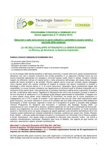 programma eventi & seminari 2012 - Loccioni Energy