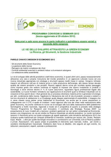 PROGRAMMA CONVEGNI & SEMINARI 2012 (bozza ... - Buy Smart