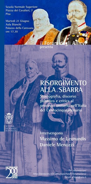 Volantino (PDF) - Scuola Normale Superiore