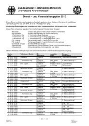 Dienstplan 2010 OKIB - THW Kirchehrenbach