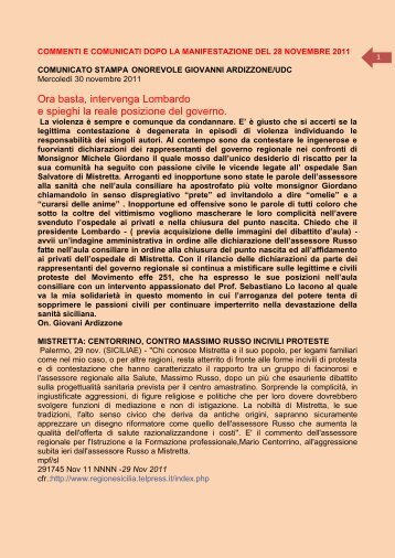 Ora basta, intervenga Lombardo e spieghi la reale ... - Mistrettanews