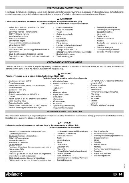 OPERATORE OLEODINAMICO PER CANCELLI AD ... - Aprimatic