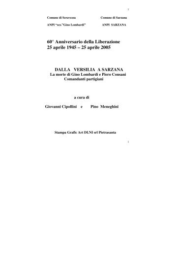 60° Anniversario della Liberazione 25 aprile 1945 ... - ANPI Versilia